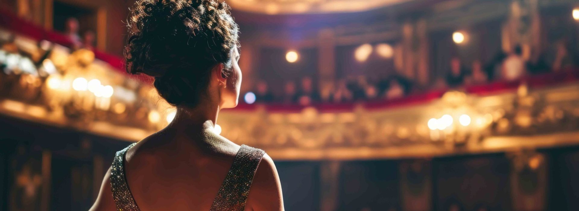 Close Up of Ballerina in Pointe Shoes and White Tutu Dancing and Rehearsing on Classic Theatre Stage with Dramatic Lighting. Graceful Classical Ballet Female Dancer Performing a Choreography