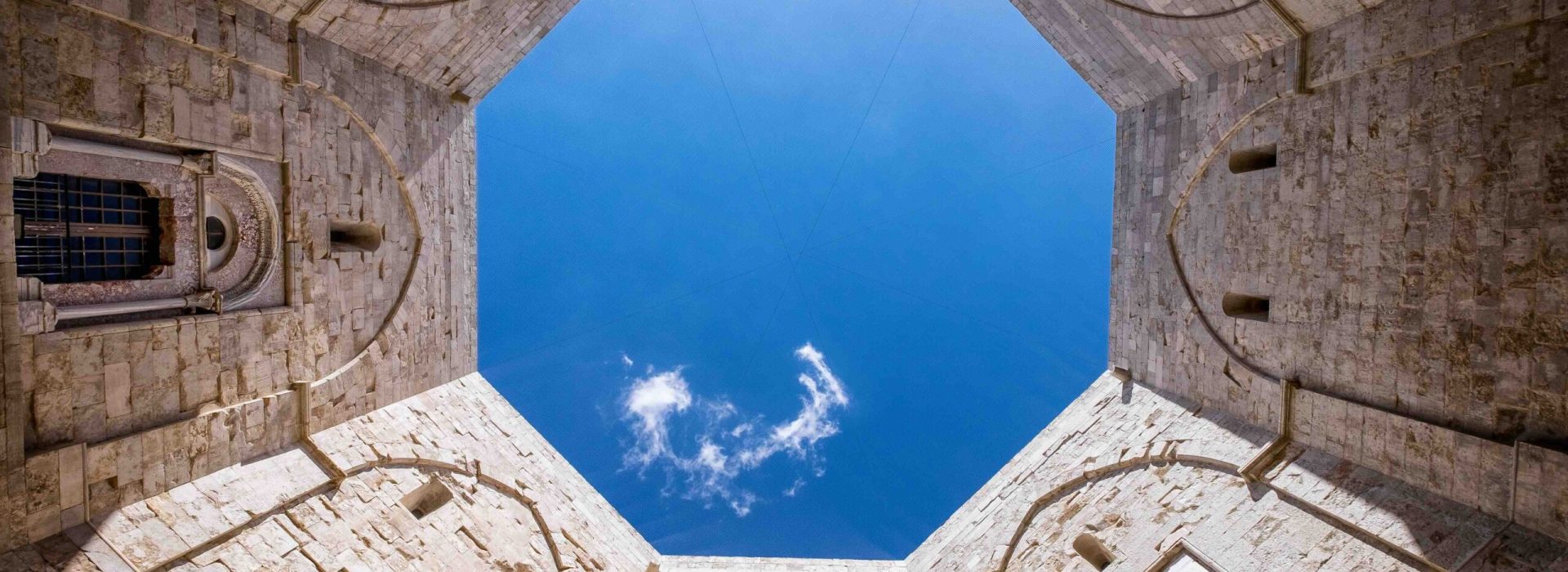 Castel del Monte, the famous castle built in an octagonal shape by the Holy Roman Emperor Frederick II in the 13th century in Andria. Apulia, southeast Italy