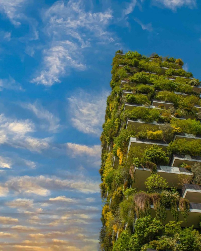 milan italy 4 may 2021: Skyscrapers with woods on the terraces to combat pollution