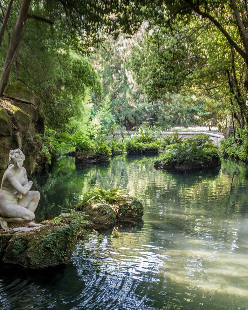 The bath of Venus at English Garden is one of the most scenic corner of Caserta Royal Palace. Caserta, Italy