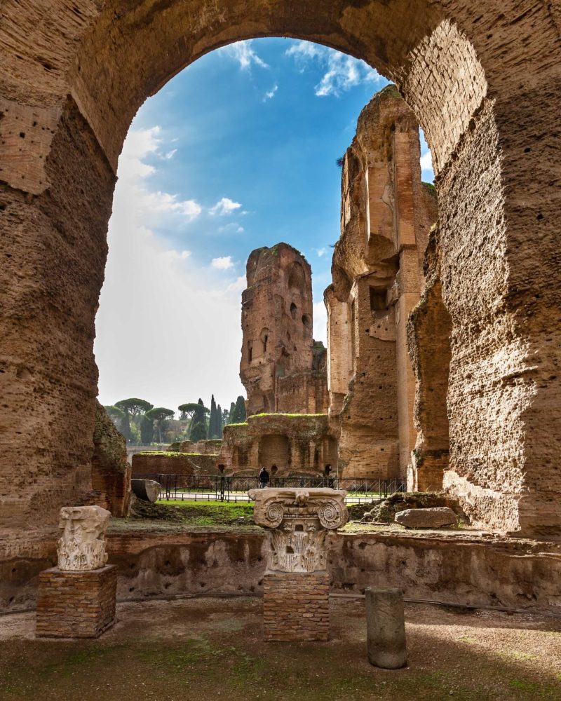 Terme di Caracalla or the Bath of Caracalla, ruins of ancient Roman public baths in Rome, Italy.